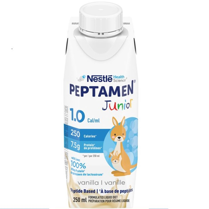 NN12408912 Peptamen Junior 1.0, Tetra Prisma Pack, Vanilla, 250mL, 24EA/BX