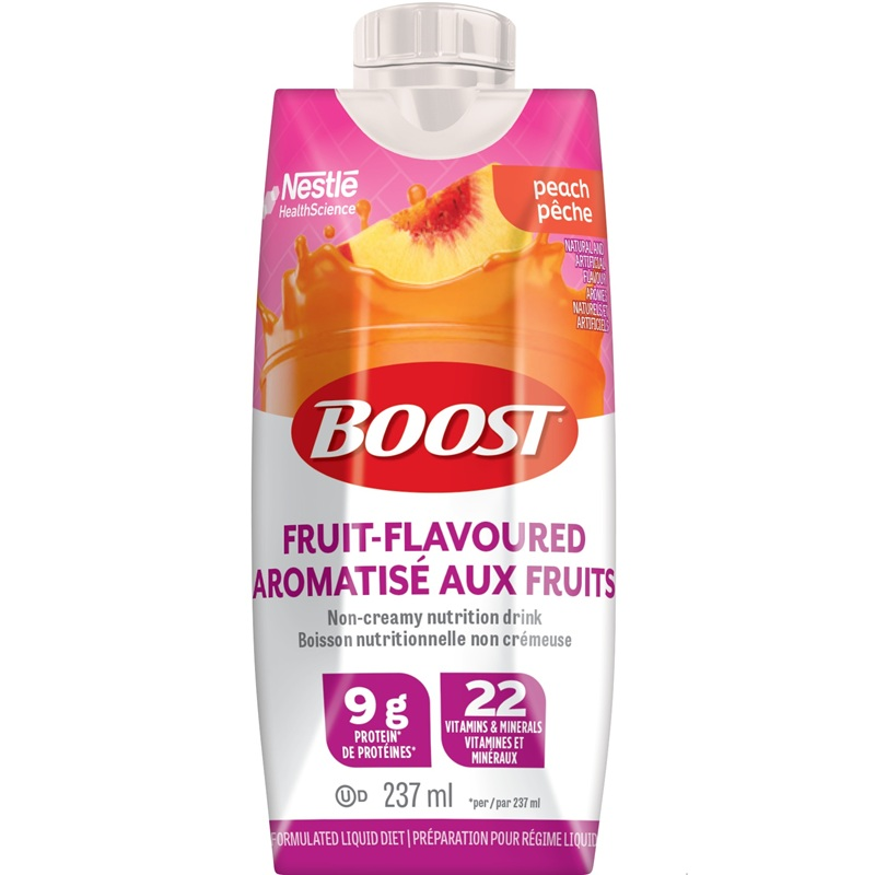 NN12586065 BOOST Fruit Flavoured Beverage, Peach, 237mL, 24EA/BX