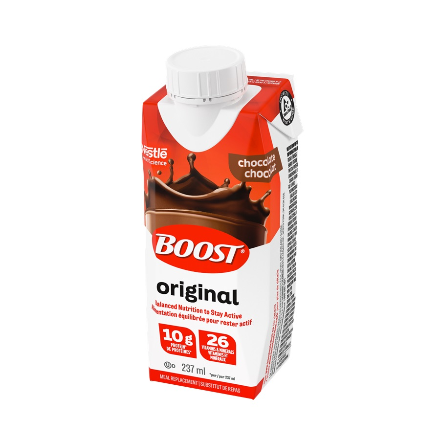 NN12575531 BOOST Original, Tetra Prisma Pack, 237mL, Chocolate, 24EA/BX