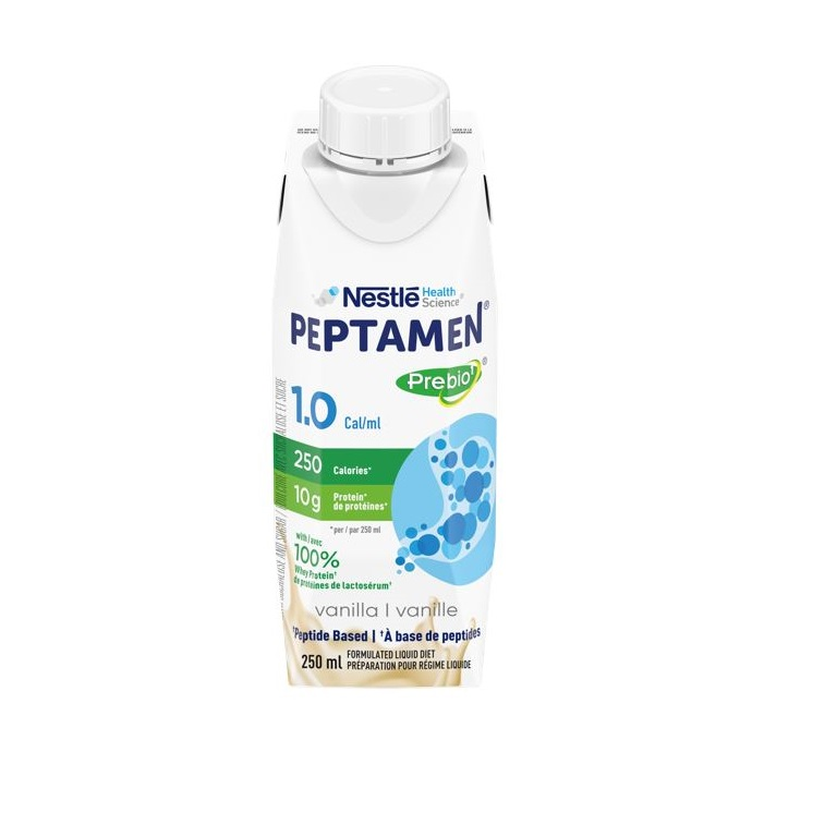 NN12408879 Peptamen 1.0 with Prebio, Tetra Prisma Pack, Vanilla, 250mL, 24EA/BX