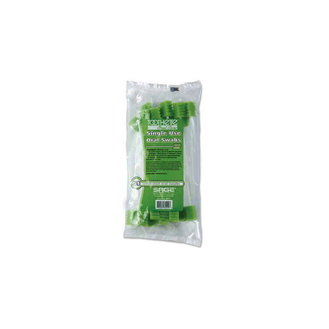 SAGE6071 Toothette Plus Oral Swab, Untreated, 1000EA/BX