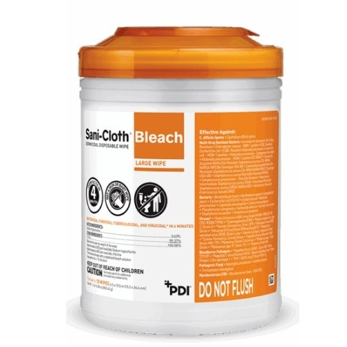 P24372 Sani-Cloth Bleach Germicidal Disposable Wipe, 26.6"x15.2", 12EA/BX