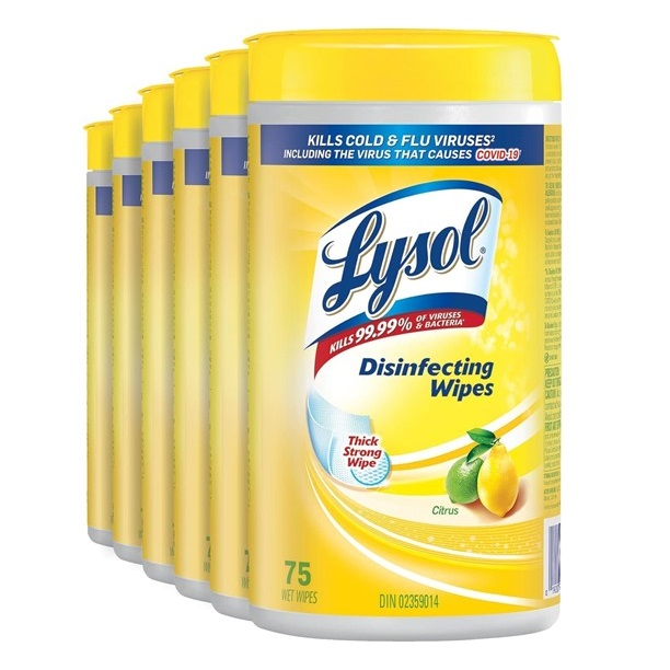 RC1-0091044 LYSOL Disinfecting Surface Wipes, Citrus, 450EA/BX