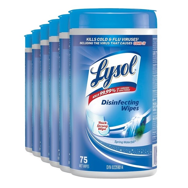 RC1-0091044 LYSOL Disinfecting Surface Wipes, Spring Waterfall, 450EA/BX