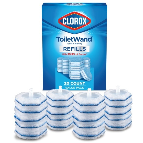 CL55500559923 Clorox Disinfecting ToiletWand Disposable Cleaner, Refill, 20EA/BX