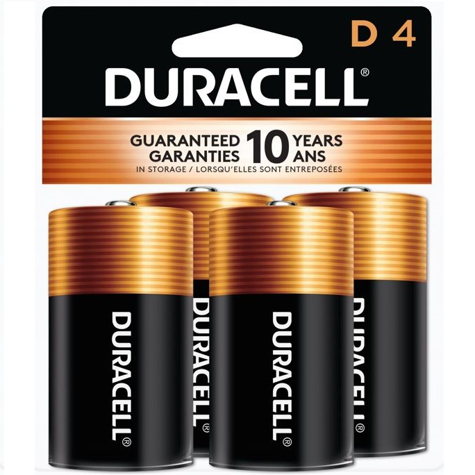 PGMN1300R4Z Duracell Coppertop Battery, Size D, 4EA/BX or 12BX/CA