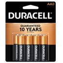 PGMN1500B2Z Duracell Coppertop Battery, Size AA, 1.5V, 24gm, 8EA/BX