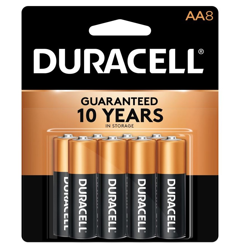 PGMN1500B2Z Duracell Coppertop Battery, Size AA, 1.5V, 24gm, 8EA/BX