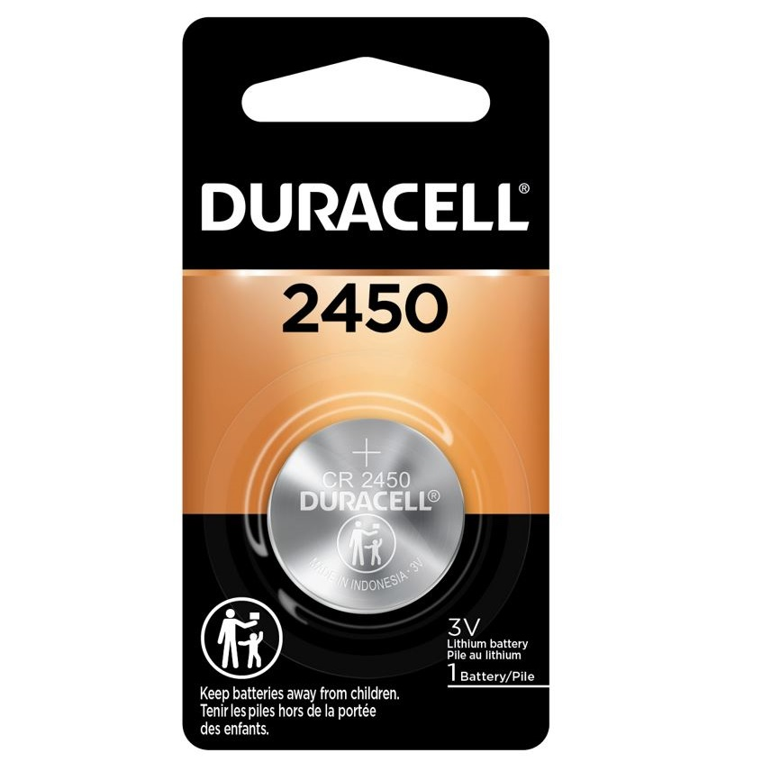 PGDL2450BPK Duracell Lithium Industrial Coin Batteries, size 2450, 6EA/BX or 6BX/CA