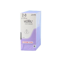 J-333H Absorbable Suture, Polyglactin 910 Coated Vicryl, Size 2-0, Violet 26mm 36EA/BX
