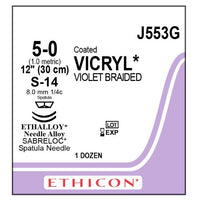 J-553G Absorbable Suture, Polyglactin 910 Coated Vicryl 12EA/BX