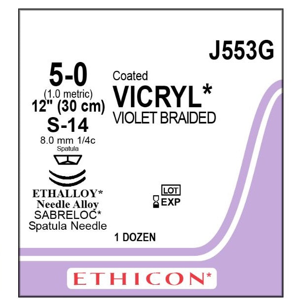 J-553G Absorbable Suture, Polyglactin 910 Coated Vicryl 12EA/BX