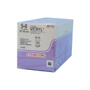 J-671G Absorbable Suture, Polyglactin 910 Coated Vicryl, Undyed, Size 5-0, 8mm 12EA/BX