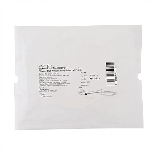 JP-2213 Cardinal Health Jackson-Pratt Channel Drains, Silicone Flat Drain without Trocar, 10mm x 30cm, 10EA/BX