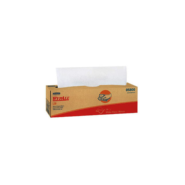 KC05800 WYPALL L30 Cleaning Wiper, White, 16.4" x 9.8", 100EA/PK