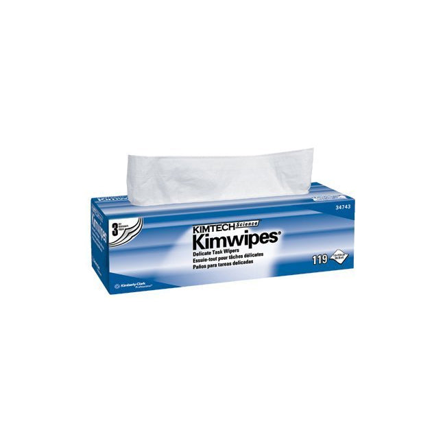 KC34705 Kimtech Science Kimwipes Task Wiper, 2-Ply, 12" x 12", 119EA/BX