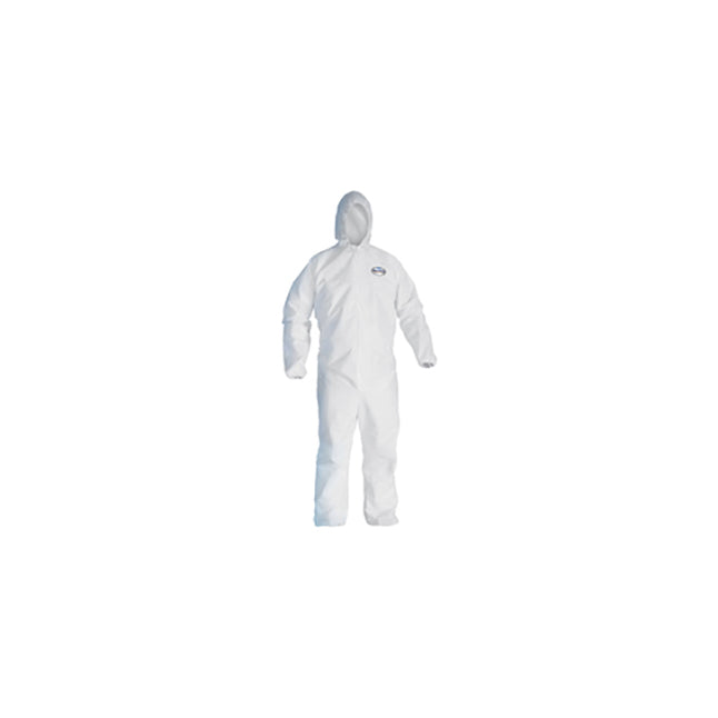 KCS49113 KLEENGUARD A20 Particle Protection Coverall, Zipper Front, Hood, White, Large, 24EA/CA