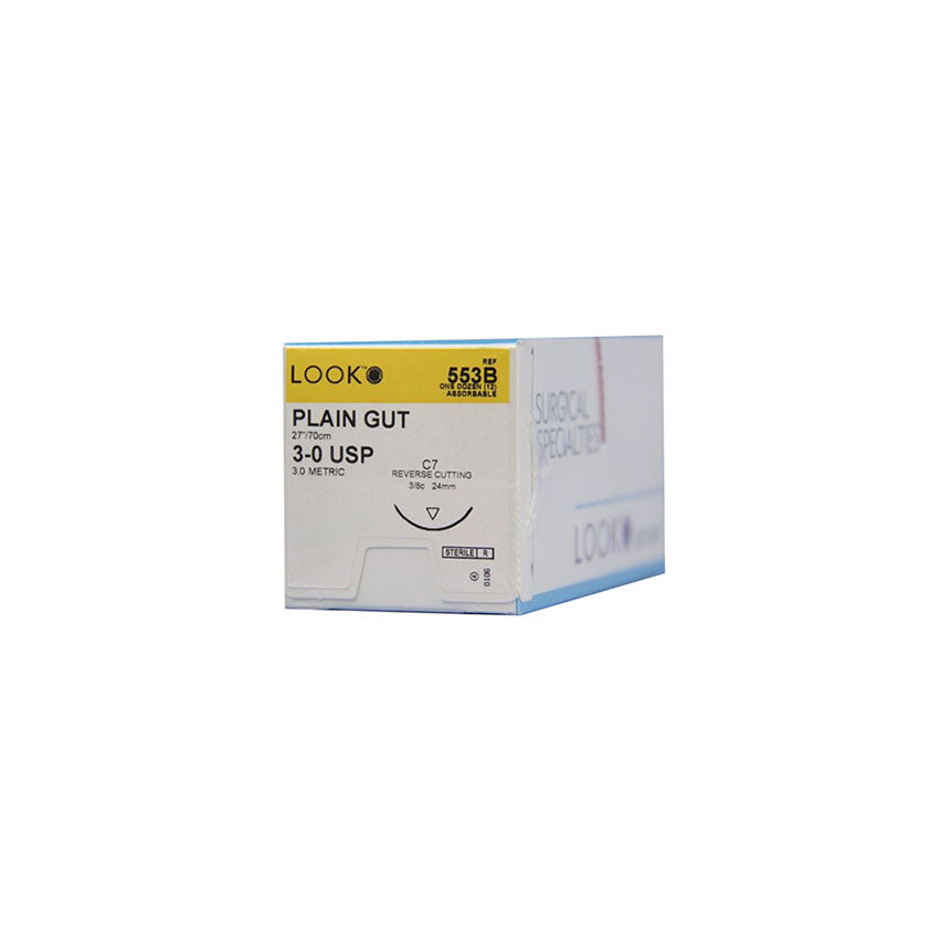Absorbable Suture, Catgut, Plain, L27" Natural 12EA/BX