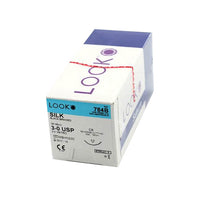 LK784B Look Non Absorbable Suture, Silk, Size 3-0, 18mm 12EA/BX