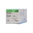 LK927B Look Non Absorbable Suture, Nylon, Size 2-0, 26mm 12EA/BX