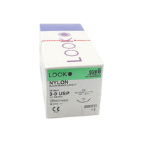 LK928B Look Non Absorbable Suture, Nylon, Size 3-0, 18mm 12EA/BX