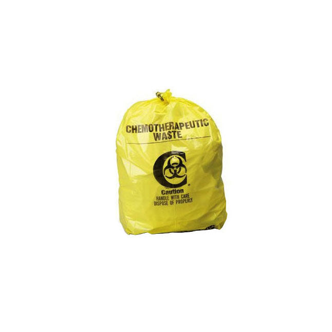 M4210 Chemotherapy Waste Collection Bag, LLDPE Film, Flat Pack, 3mil Thick, 30" x 43", 20-30GL, Yellow/Black 100EA/CA