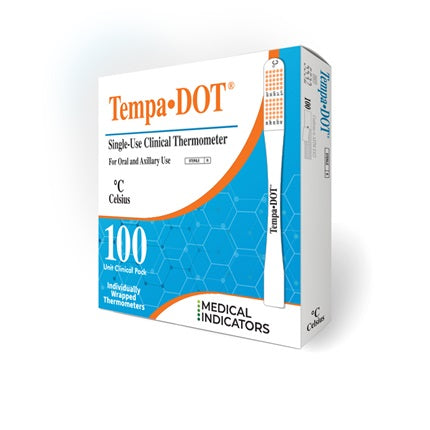 MI5532NS Tempa DOT Single Use Thermometer, Oral/Axillary, 100EA/BX