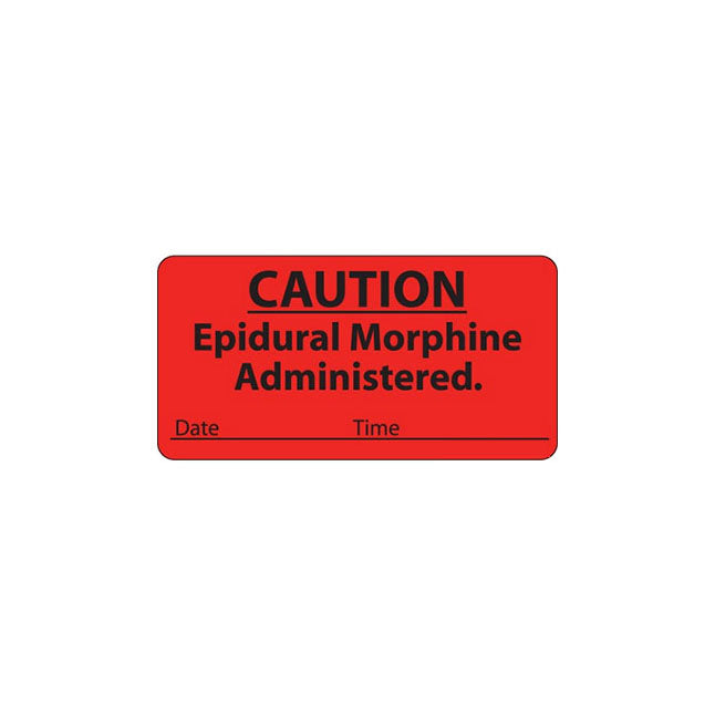 MV07FR8803 Paper Label, Caution Epidural, 1-1/2" x 2-15/16" 1/RL