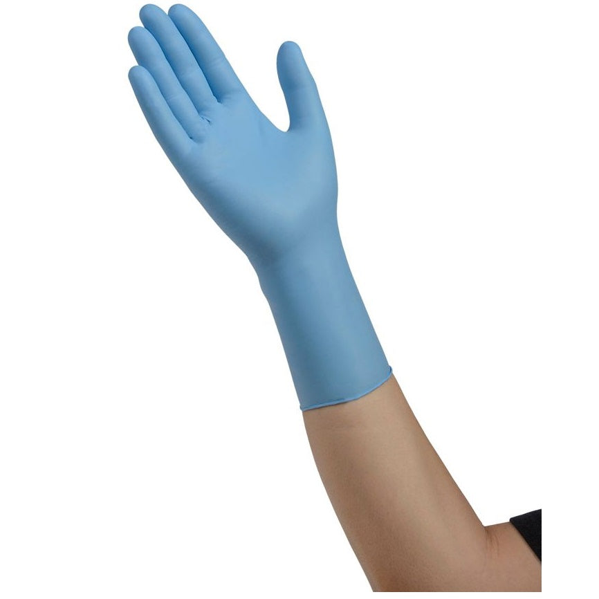 Exam Gloves, Nitrile, Powder Free, Non-Sterile, Chemotherapy, 12" Extended Length, Textured, Blue 100EA/BX