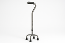 Quad Cane Small Base Silver Vein Finish