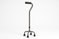 Quad Cane Small Base Silver Vein Finish