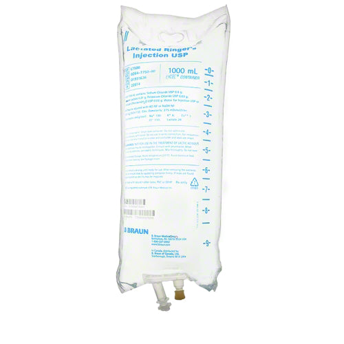 BBL7500 Lactated Ringer's Injection USP, Excel IV Container, 1000mL, 12EA/CA