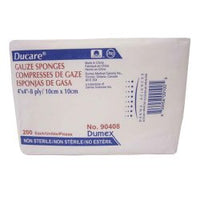 DUP90408 Ducare Gauze Sponge, 8-Ply, Non-Sterile, Woven, 4" x 4", 200EA/BX