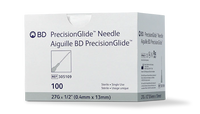 BD305109 PrecisionGlide Needle, Single-Use, Sterile, 27GA x 0.5", 100EA/BX