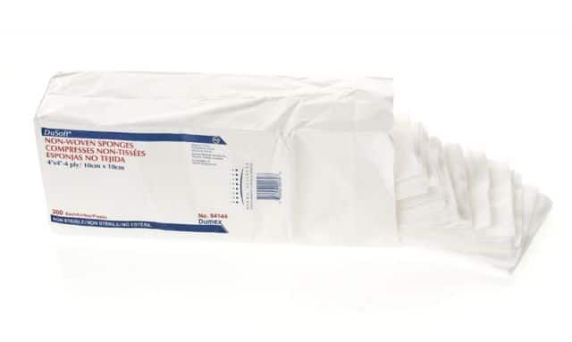 DUP94144 - DuSoft Gauze Sponge, Non-woven, Non-sterile, 4 ply, 4" x 4" 200EA/PK