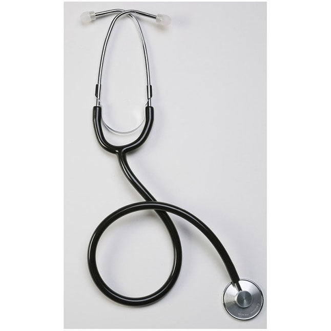 SMS12ABK Single-Head Stethoscope with Thicker Tubing, Adult, Black, 1/EA