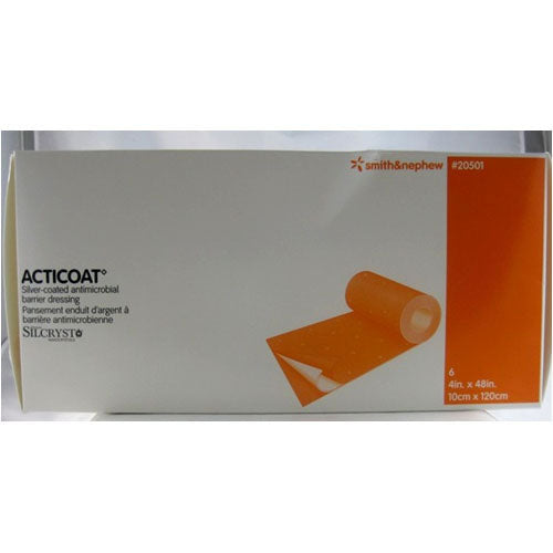 SN20501 ACTICOAT Antimicrobial Barrier Dressing, Silver Coated, 4" x 48", 6EA/BX