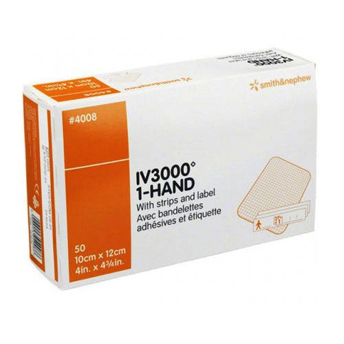 SN4008 IV3000 1 Hand Catheter Dressing, Moisture Responsive, 12cm x 10cm, 50EA/BX