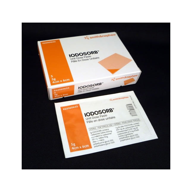 SN66060633 IODOSORB Cadexomer Iodine Paste Dressing, 6cm x 4cm, 5EA/BX