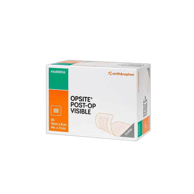 SN66800136 OPSITE Post-Op Visible Wound Dressing, 8cm x 10cm, 20EA/BX