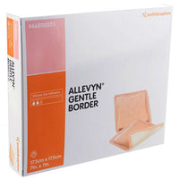 SN66800273 ALLEVYN Gentle Border Hydrocellular Foam Dressing, Silicone Gel Adhesive, 17.5cm x 17.5cm, 10EA/BX