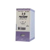 TYCL810 Polysorb Absorbable Suture, Size 3-0, Length 30", GS-21 Taper Point Needle, Violet, 36EA/BX