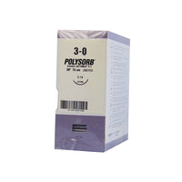 TYSL694 Polysorb Absorbable Suture, Size 3-0, Length 30", C-14 Reverse Cutting Needle, Violet, 36EA/BX