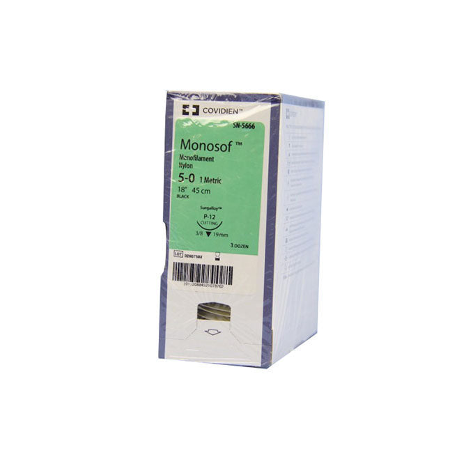 TYSN5698G MONOSOF Non Absorbable Suture, Nylon, Size 5, 13mm Needle, 12EA/CA