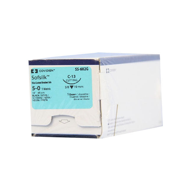 TYSS682 Non Absorbable Suture, Silk, Size 5-0, 19mm 36EA/BX