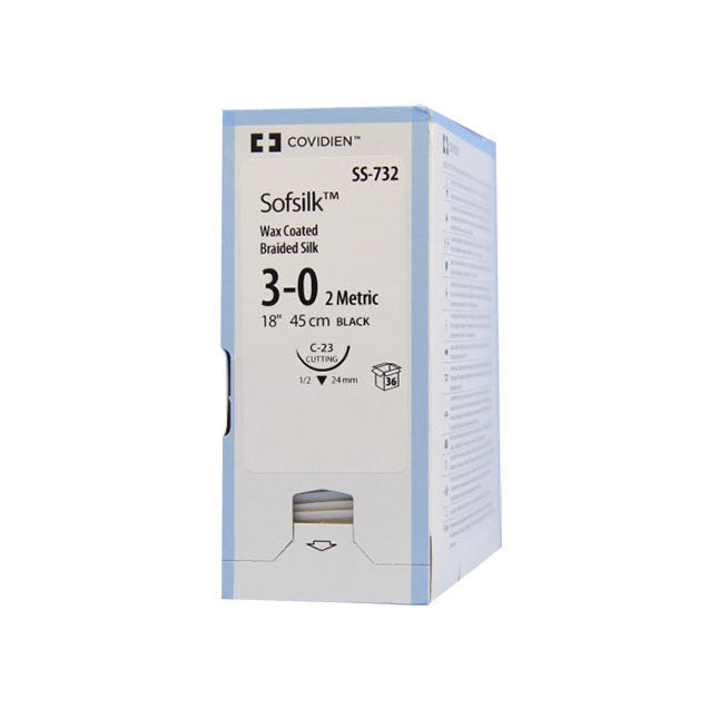 TYSS732 Non Absorbable Suture, Silk, Size 3-0, 24mm 36EA/BX