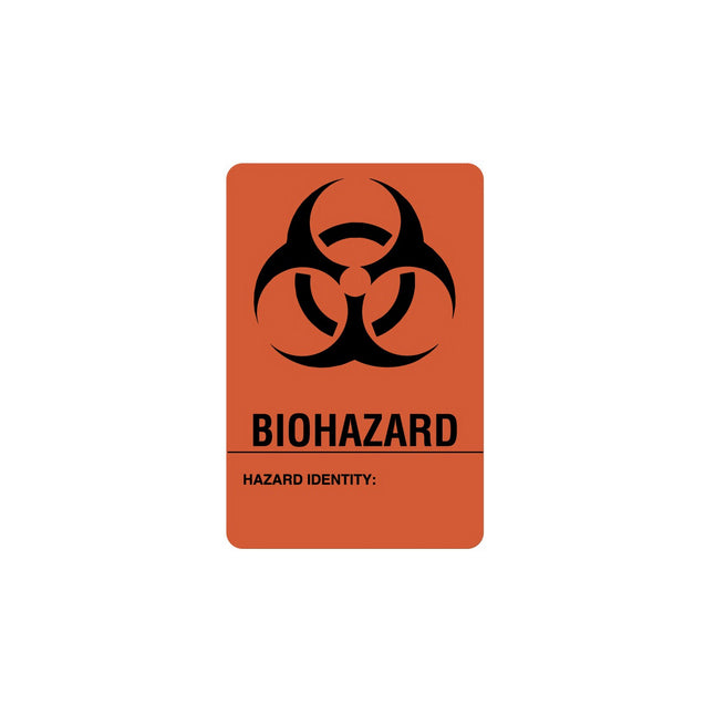 ULBH-3023 Biohazard Warning Label, Fluorescent Red, 1/RL