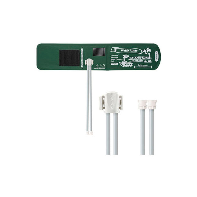 WAREUSE-09-2MQ Flexiport Blood Pressure Cuff, Two Tube, with Locking Connector, Child, Size 9, Reusable, 1/EA