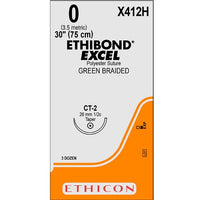 X-412H ETHIBOND EXCEL Polyester Suture, Non-Absorbable 26mm 36EA/BX