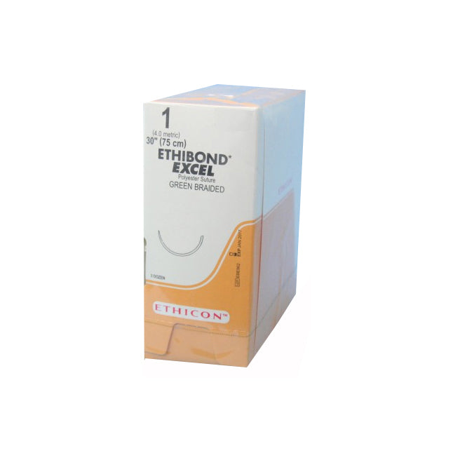 X434H Ethobond Non Absorbable Suture, Polyester, Size 1, 22mm 36EA/CA